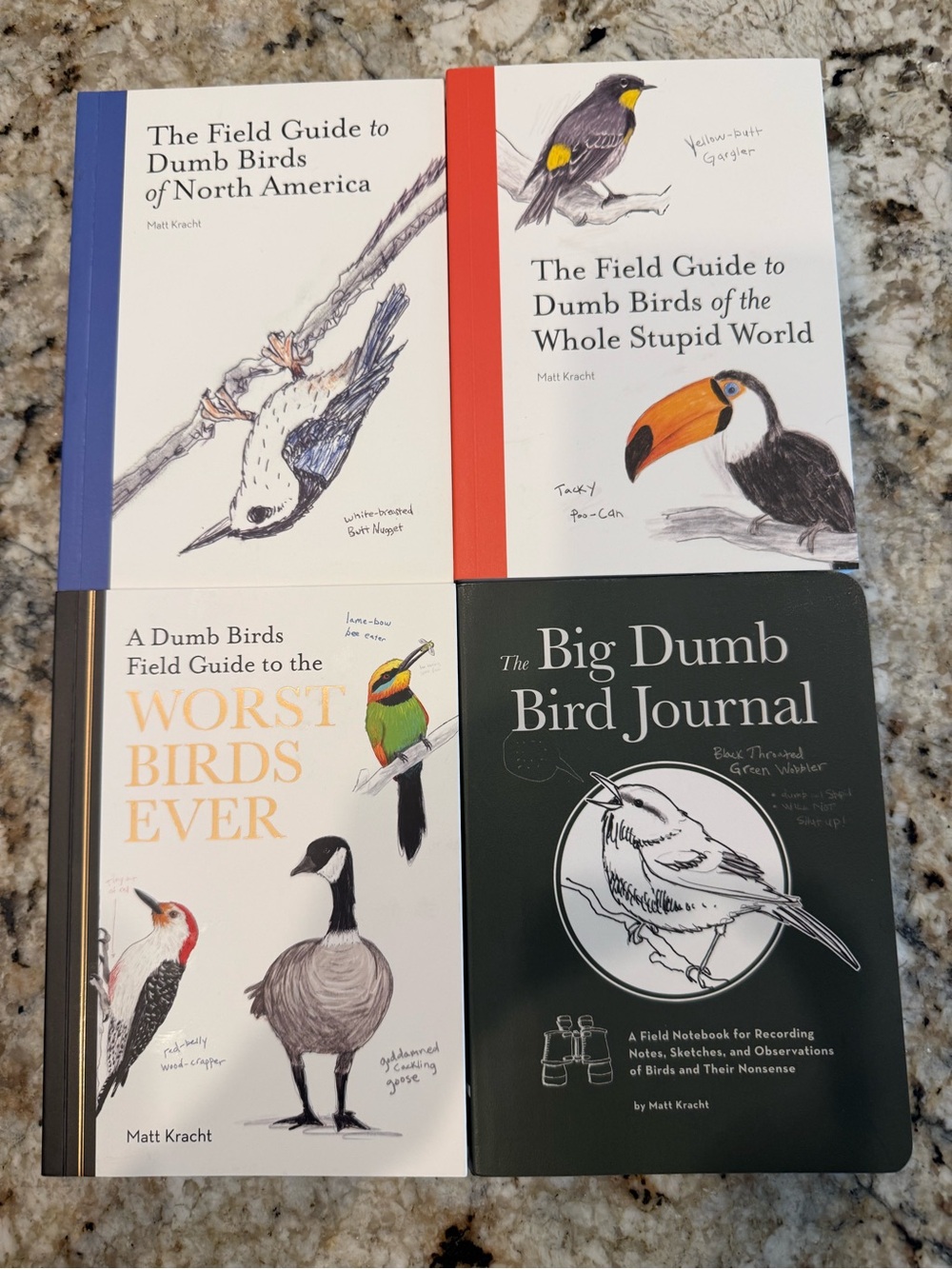 Lot of 3 Funny Birding Birds Book Set + 1 Journal. All brand new. Mothers Day!!